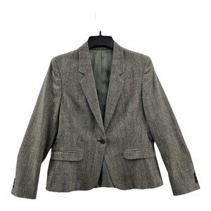 American Craftsman Womens Suit Jacket Blazer Gray Heathered Long Sleeve USA S 36